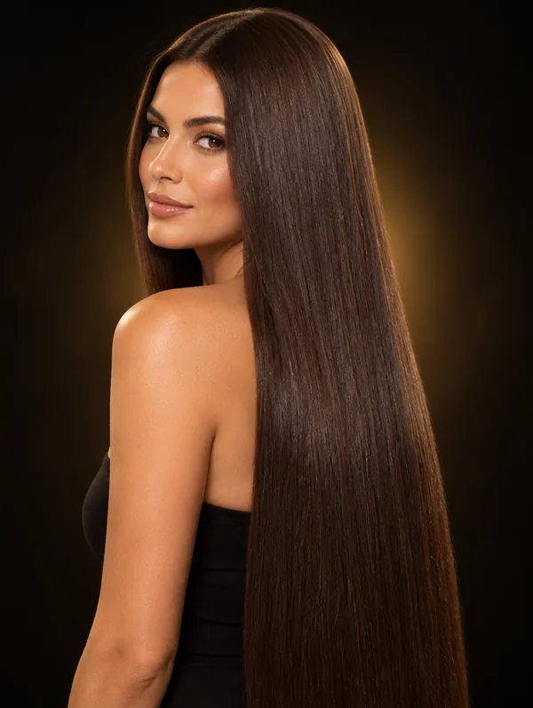 Modelo DANINI con extensiones largas, tono #2 Darkest Brown